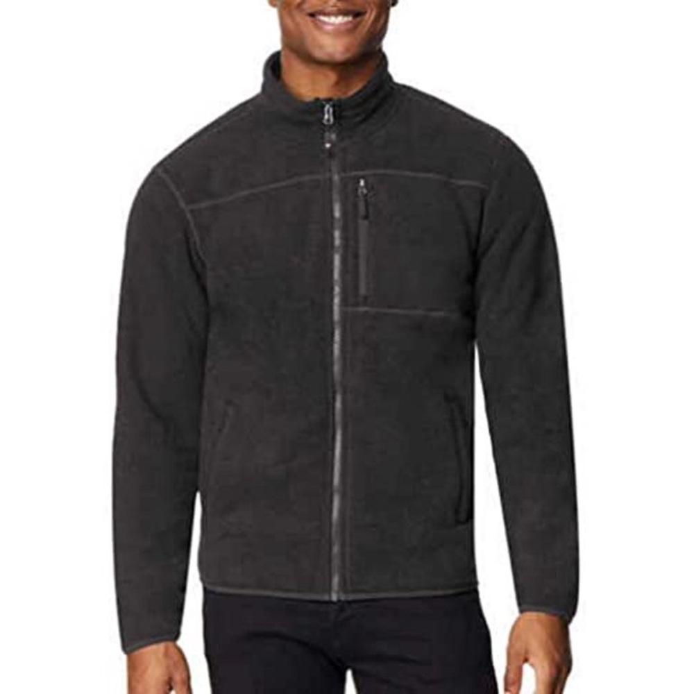 32 DEGREES Men’s Sherpa Lined Fleece Jacket Size Medium, Coal